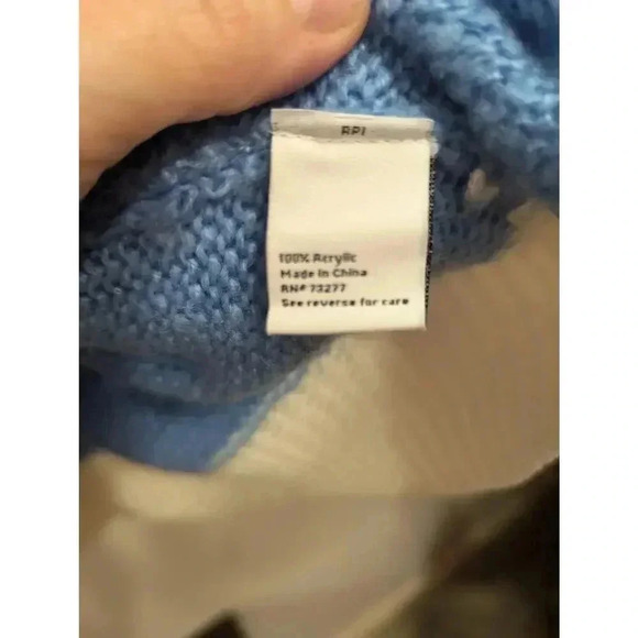 Women's blue, white & peach color block sweater by Nine West size L - Picture 4 of 8